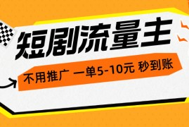 实操热门给力项目项目，短剧流量主，不用推广，一单1-5元，一个小时200+秒到账