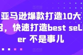 赚钱项目亚马逊爆款打造10大招，快速打造bestseller不是事儿便宜07月05日冒泡网VIP项目