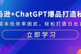 创业项目（13274期）亚马逊+ChatGPT爆品打造秘籍：解决高成本低效率困扰轻松打造日出百单爆款11-09中创网