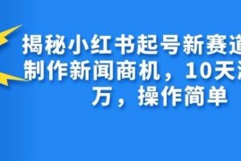 最新项目揭秘小红书起号新赛道，AI制作新闻商机，10天涨粉1万，操作简单11-08冒泡网