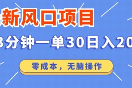 赚钱项目（12272期）最新风口项目操作，3分钟一单30。日入2000左右，零成本，无脑操作。08-23中创网