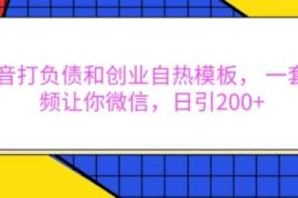 每天抖音打负债和创业自热模板，一套视频让你微信，日引200+【揭秘】12-05冒泡网