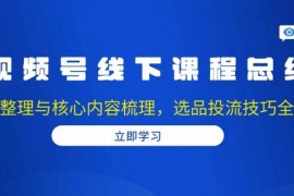 赚钱项目（13743期）视频号线下课程总结：PPT整理与核心内容梳理，选品投流技巧全掌握12-21中创网