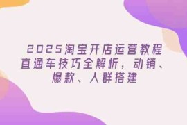 创业项目2025淘宝开店运营教程更新，直通车技巧全解析，动销、爆款、人群搭建03-04福缘网