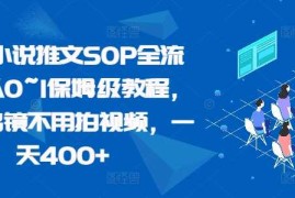 每日最新小说推文SOP全流程，从0~1保姆级教程，不用出镜不用拍视频，一天400+11-03冒泡网