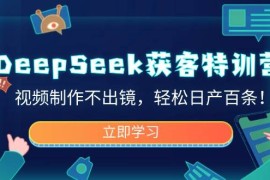 2025最新（14461期）DeepSeek获客特训营，视频制作不出镜，轻松日产百条！03-09中创网