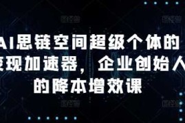 2024最新AI思链空间超级个体的变现加速器，企业创始人的降本增效课11-25冒泡网