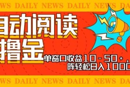 （13189期）全自动阅读撸金，单窗口收益10-50+，可批量矩阵轻松日入1000+，新手小…