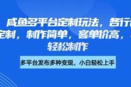 每天小红书咸鱼多平台定制玩法，各行各业的职业头像定制，制作简单，客单价高，小白也能轻松制作03-16冒泡网