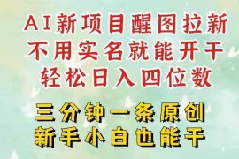 最新项目AI新风口，2025拉新项目，醒图拉新强势来袭，五分钟一条作品，单号日入四位数03-10冒泡网