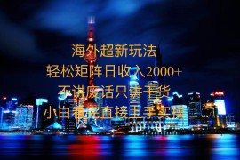 创业项目（13583期）2025全新海外暴力玩法，操作简单，小白轻松上手12-06中创网