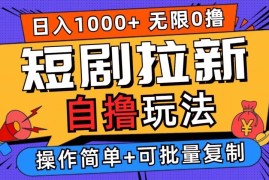 每天2024短剧拉新自撸玩法，无需注册登录，无限零撸，批量操作日入过千【揭秘】09-23冒泡网