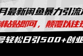 热门项目（13182期）最新闲鱼暴力引流术复制粘贴即可，颠覆以往玩法单号轻松日引500+创业粉11-01中创网