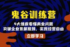 每天（13716期）鬼谷训练营，4大维度看懂商业问题，突破企业发展瓶颈，实现经营自由12-18中创网