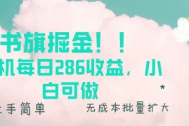 创业项目（13659期）书旗掘金新玩法！！单机每日286收益，小白可做，轻松上手无门槛12-15中创网