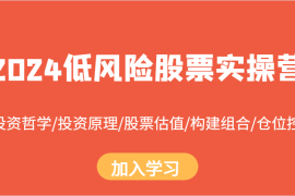 最新项目2024低风险股票实操营：投资哲学/投资原理/股票估值/构建组合/仓位控制11-17福缘网