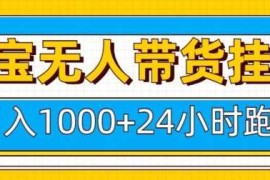 每日淘宝无人带货挂JI24小时跑，日入1k，实现躺挣收益01-03冒泡网