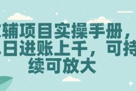 每日教辅项目实操手册，单日进账上千，可持续可放大01-21冒泡网