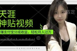 2024最新支付宝分成计划，天涯神贴视频，轻松月入过W，操作简单，适合宝妈，上班族【揭秘】12-07冒泡网