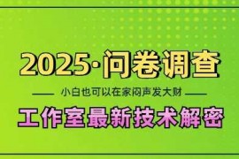 每日2025问卷调查最新工作室技术解密：一个人在家也可以闷声发大财，小白一天2张，可矩阵放大【揭秘】12-21冒泡网