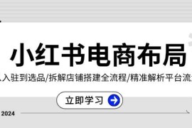 实战（13513期）小红书电商布局：从入驻到选品/拆解店铺搭建全流程/精准解析平台流量优势11-30中创网