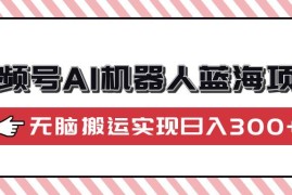 赚钱项目（14107期）视频号AI机器人蓝海项目，操作简单适合0基础小白，无脑搬运实现日入300+02-07中创网