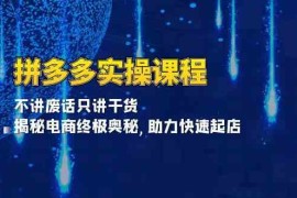 实战拼多多实操课程：不讲废话只讲干货,揭秘电商终极奥秘,助力快速起店12-06福缘网