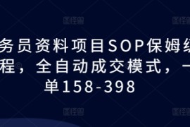 2024最新教务员资料项目SOP保姆级教程，全自动成交模式，一单158-39812-15冒泡网