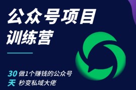 简单项目公众号项目训练营，30天做1个赚钱的公众号，秒变私域大佬11-01冒泡网