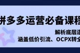 每天拼多多运营必备课程，解析底层逻辑，涵盖低价引流、OCPX转全站12-21福缘网