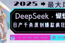 最新项目DeepSeek+蝴蝶号，2025年最大风口，日产千条原创爆款，轻松月入破W02-18冒泡网