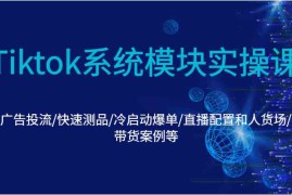 每日Tiktok系统模块实操课：广告投流/快速测品/冷启动爆单/直播配置和人货场/带货案例等12-31福缘网