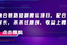 手机创业抖音融合链路短剧搬运项目，配合侠客爆改时长，条条过原创，收益嘎嘎猛02-23冒泡网