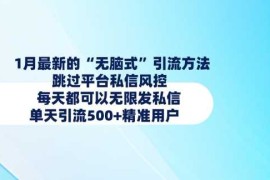 手机项目1月最新的无脑式引流方法，跳过平台私信风控，每天都可以无限发私信，单天引流500+精准用户01-24冒泡网