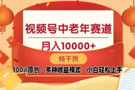 每日（13905期）视频号中老年赛道100%原创手把手教学新号3天收益破百小白必备01-04中创网