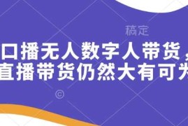 赚钱项目快手口播无人数字人带货，快手直播带货仍然大有可为!01-21冒泡网