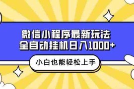 实战（13838期）微信小程序最新玩法，全自动挂机日入1000+，小白也能轻松上手操作！12-27中创网