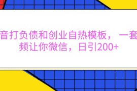 实战抖音打负债和创业自热模板，一套视频让你微信，日引200+12-06福缘网