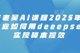 每日天诺老吴AI课程2025年，电商企业如何用deeepseek实现降本提效03-02冒泡网