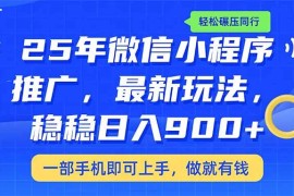 热门项目（14411期）25年最新小程序推广教学，稳定日入900+，轻松碾压同行03-04中创网