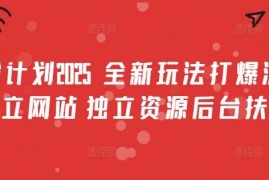 实战男粉计划2025 全新玩法打爆流量独立网站独立资源后台扶持【揭秘】03-04冒泡网