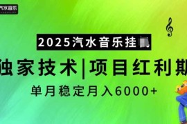 最新项目2025汽水音乐挂JI，独家技术，项目红利期，稳定月入5k【揭秘】02-22冒泡网