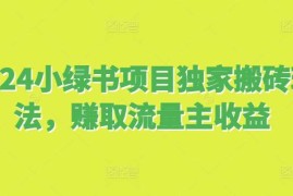 赚钱项目2024小绿书项目独家搬砖玩法，赚取流量主收益11-21冒泡网