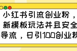 最新项目（14053期）小红书引流创业粉，新模板玩法并且安全导流，日引100创业粉01-26中创网