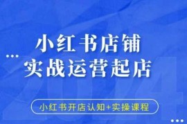 赚钱项目小红书店铺实战运营起店，小红书开店认知+实操课程12-01冒泡网