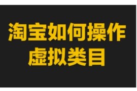 热门项目淘宝如何操作虚拟类目，淘宝虚拟类目玩法实操教程12-15冒泡网