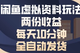 简单项目（13582期）闲鱼虚拟资料玩法，两份收益，每天10分钟，全自动发货12-05中创网