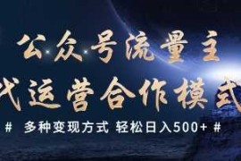 简单项目公众号流量主代运营 多种变现方式轻松日入5张【揭秘】02-22冒泡网