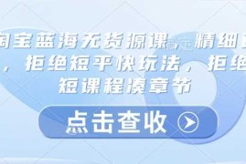 简单项目淘宝蓝海无货源课，精细运营，拒绝短平快玩法，拒绝简短课程凑章节03-11冒泡网