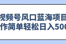 每日（14276期）视频号风口蓝海项目，操作简单轻松日入500+02-22中创网